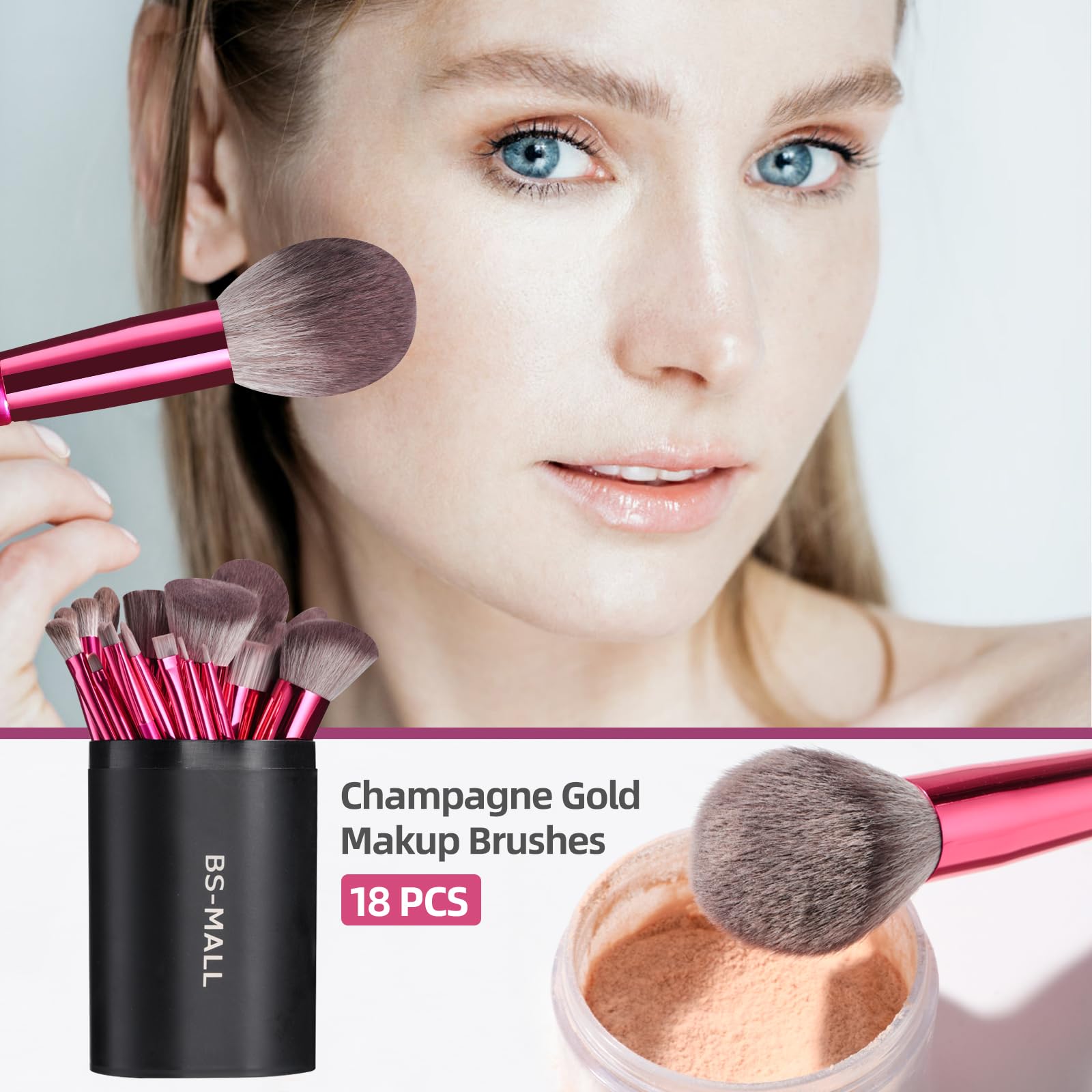 BS-MALL eyeshadow brush set for smooth color payoff and blending