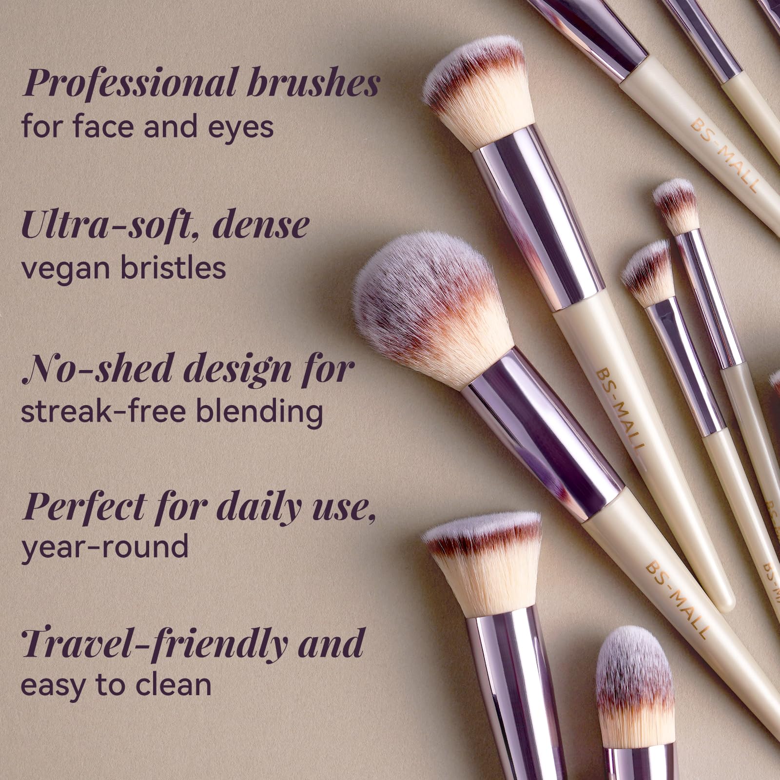 BS-MALL eyeshadow brushes with varied shapes for versatile looks