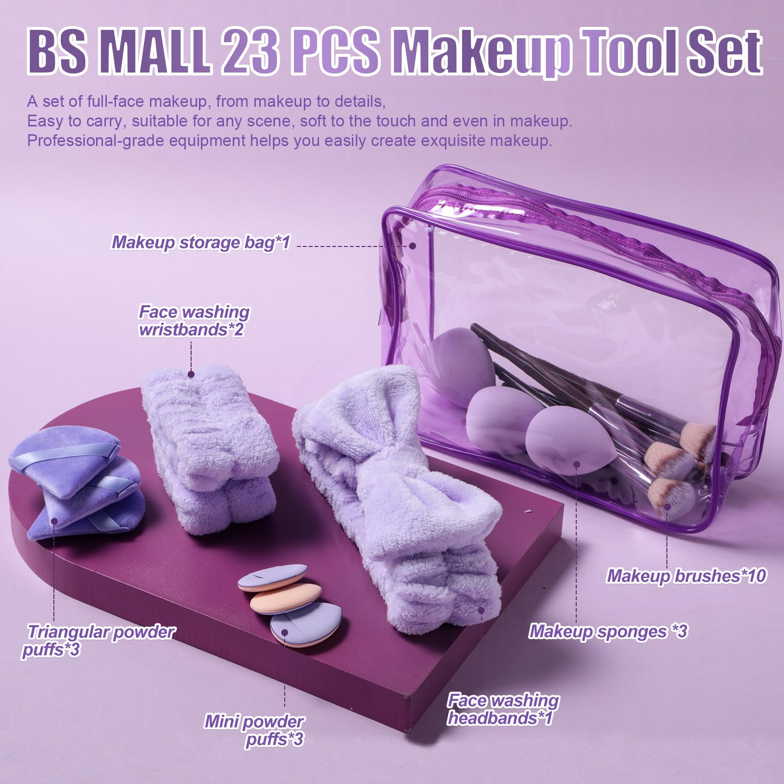 BS-MALL finger sponge included for quick blending and smoother texture