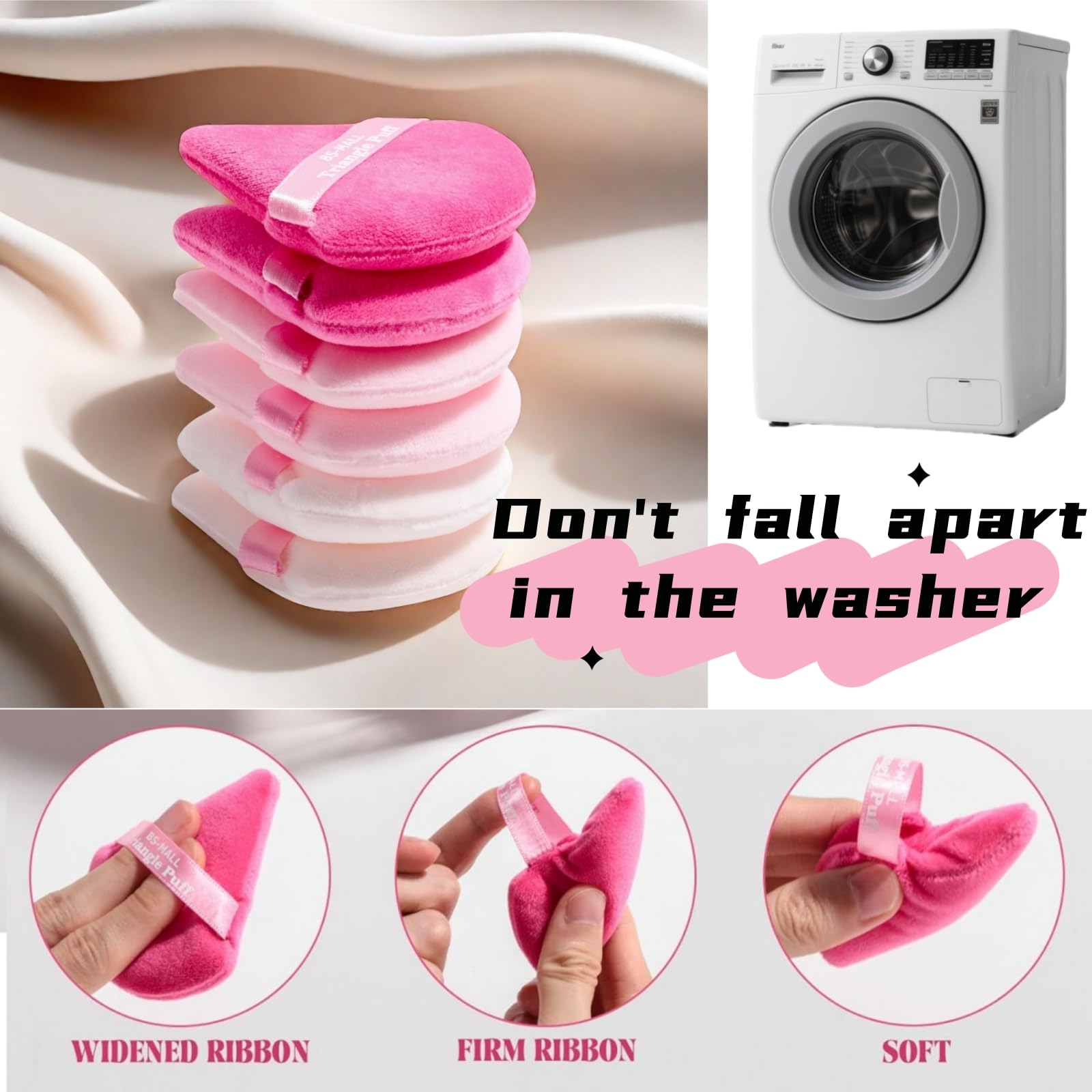 BS-MALL latex-free soft-silk finish sponge for gentle skin feel