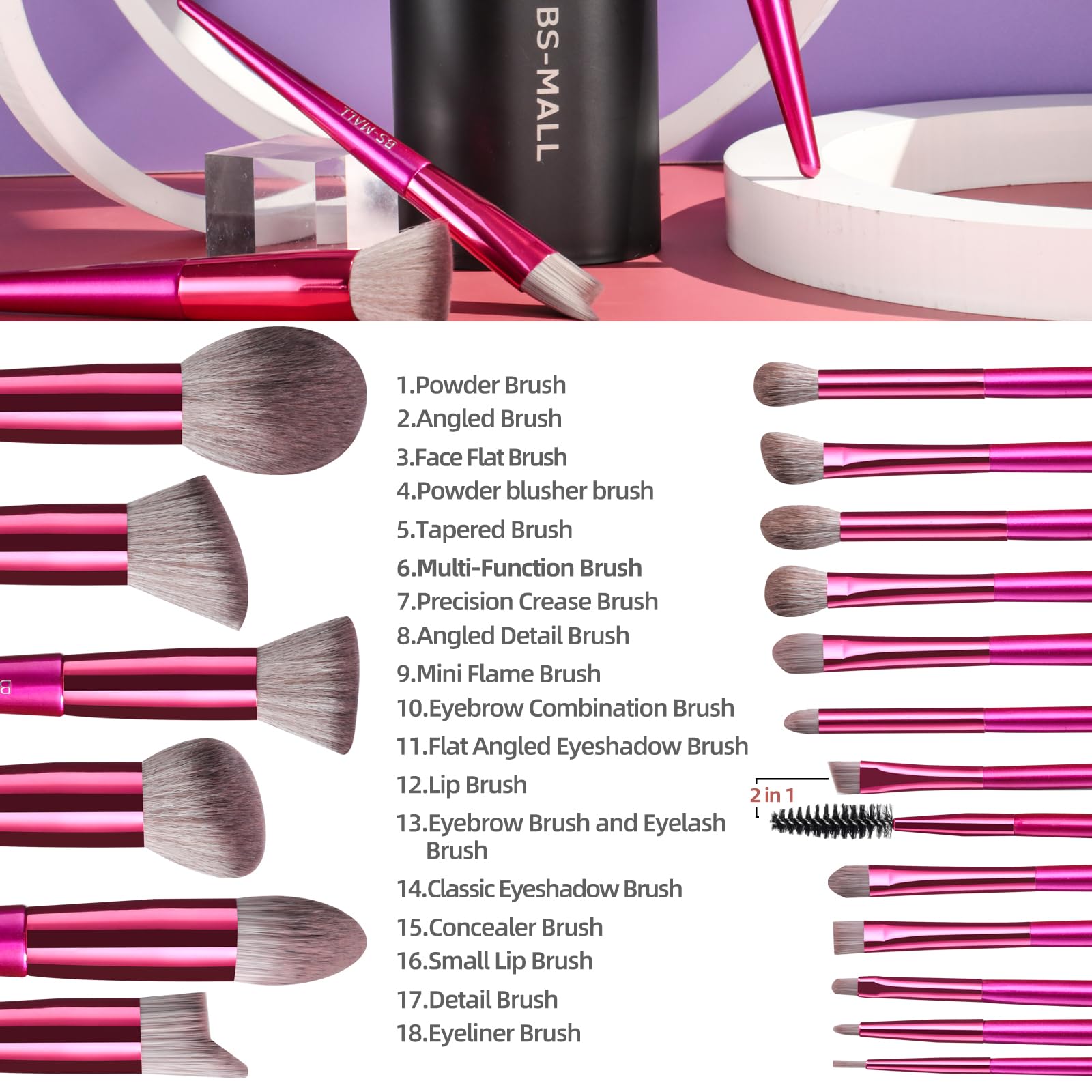 BS-MALL liquid foundation brush distributes smooth, even coverage