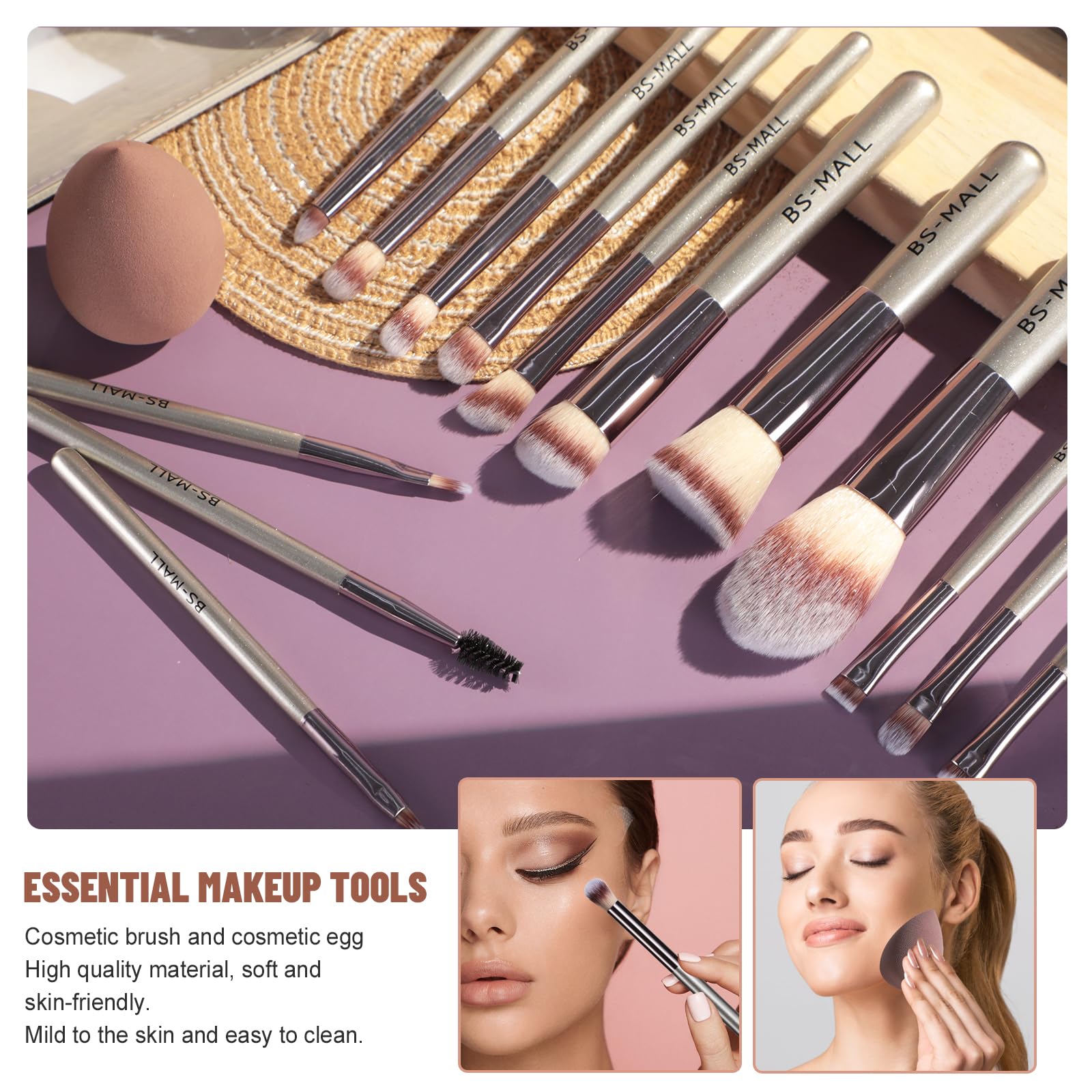bs-mall makeup sponge included for seamless concealer and foundation application.
