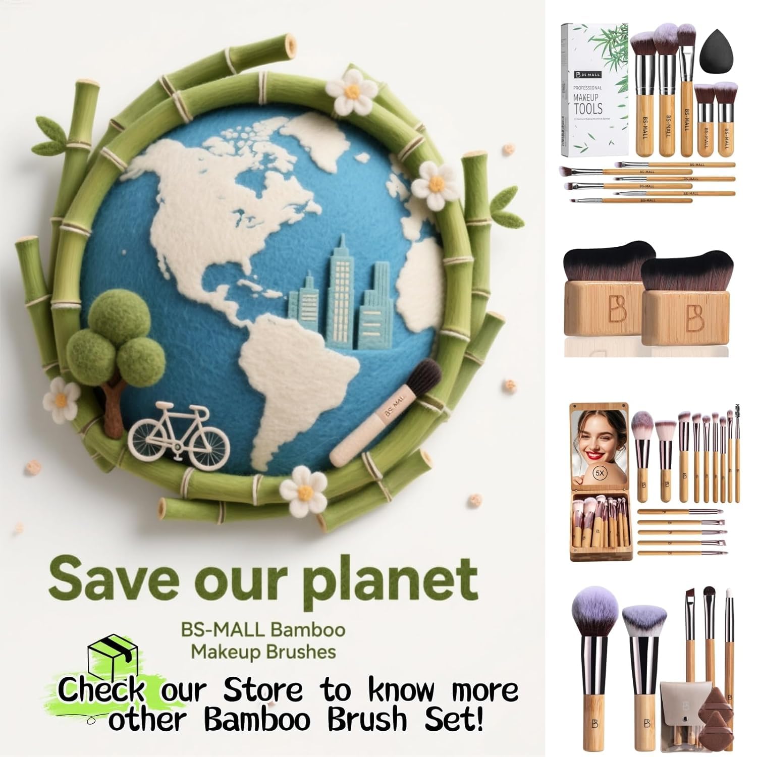 BS-MALL powder/concealer brush blends softly for natural finish