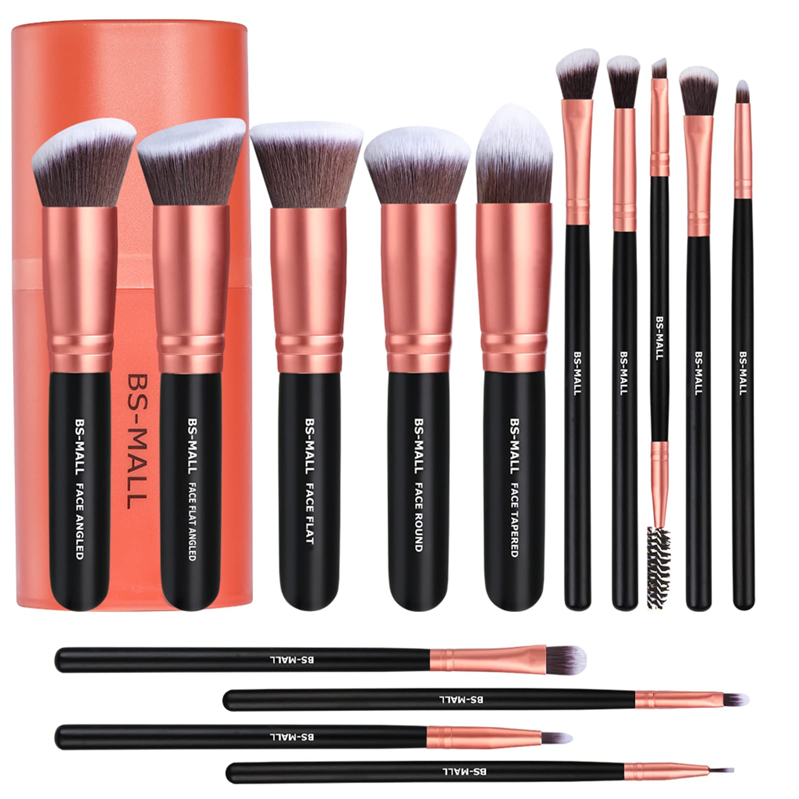 BS-MALL premium foundation brush with rose-golden case for smooth base makeup