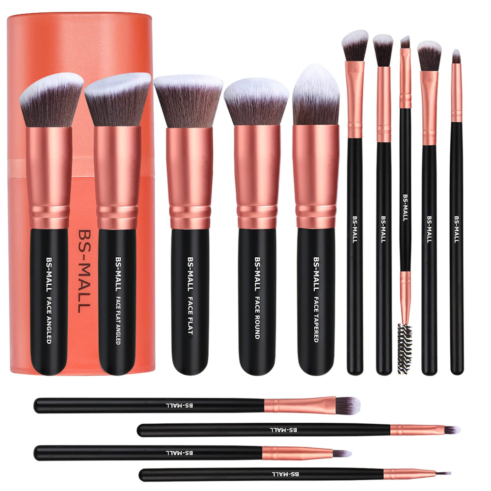 BS-MALL premium foundation brush with rose-golden case for smooth base makeup