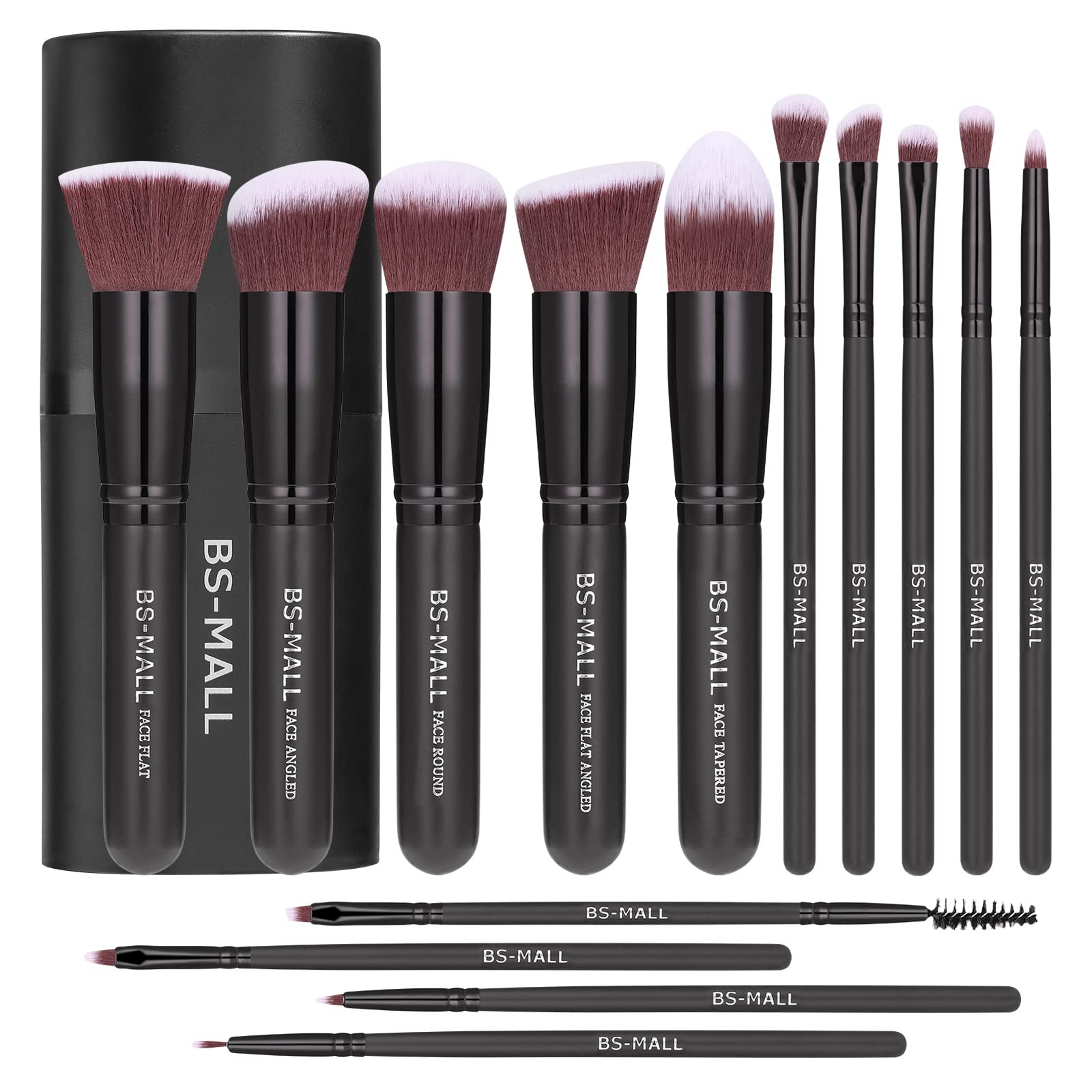 BS-MALL 14-piece rose gold brush set in case for easy storage