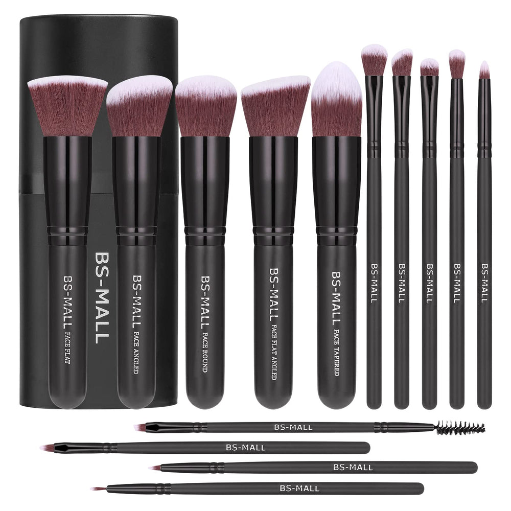BS-MALL 14-piece rose gold brush set in case for easy storage