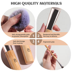 BS-MALL bamboo storage bag keeps brushes organized for travel