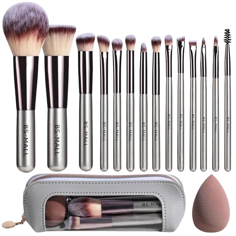 bs-mall travel brush set 14 pcs for a complete makeup routine on the go.