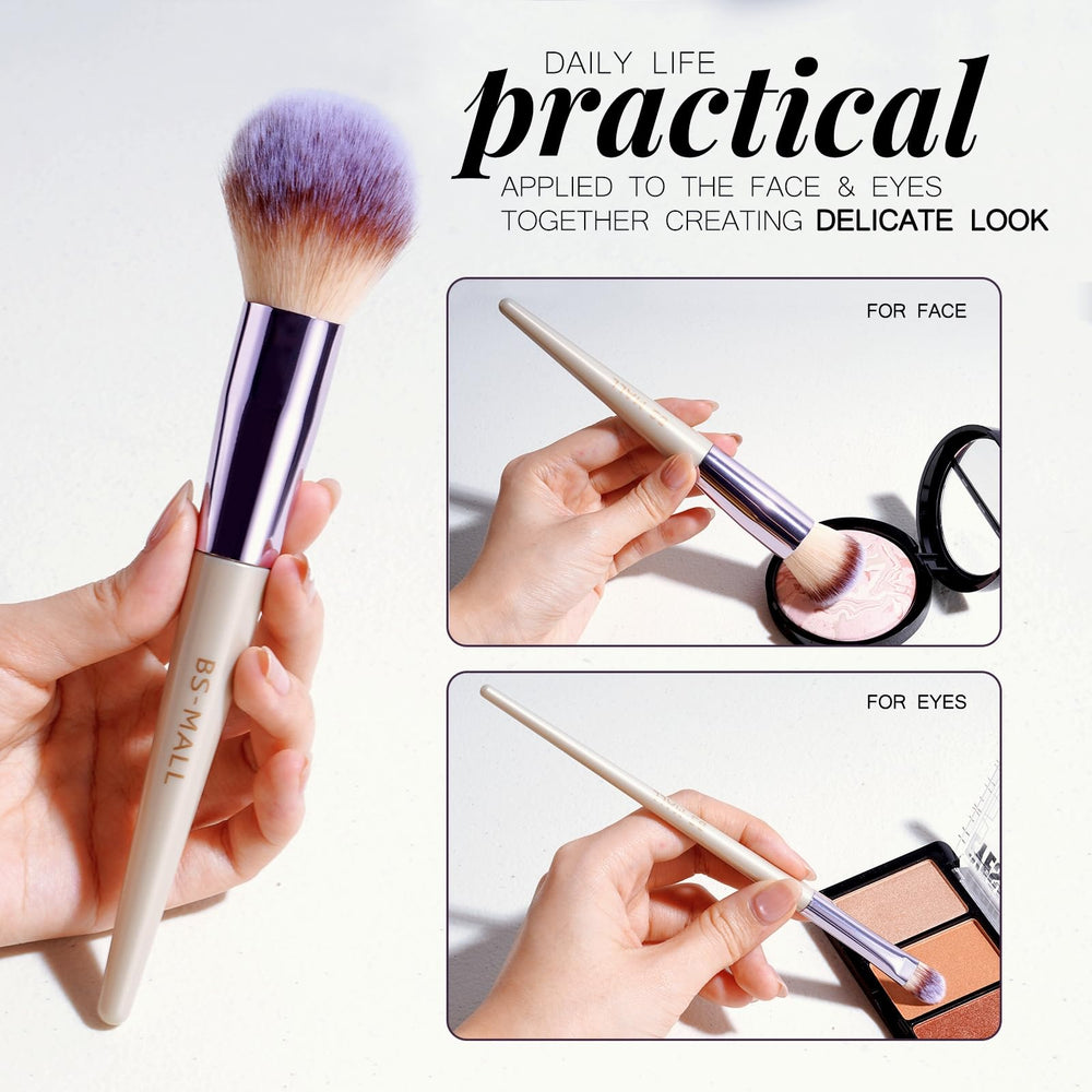 BS-MALL travel-friendly brushes with a compact case for touch-ups