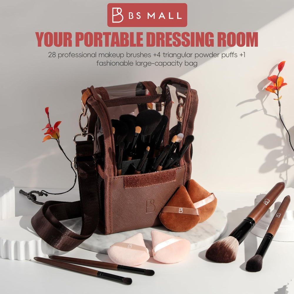 BS-MALL travel makeup bag included keeps brushes organized and ready