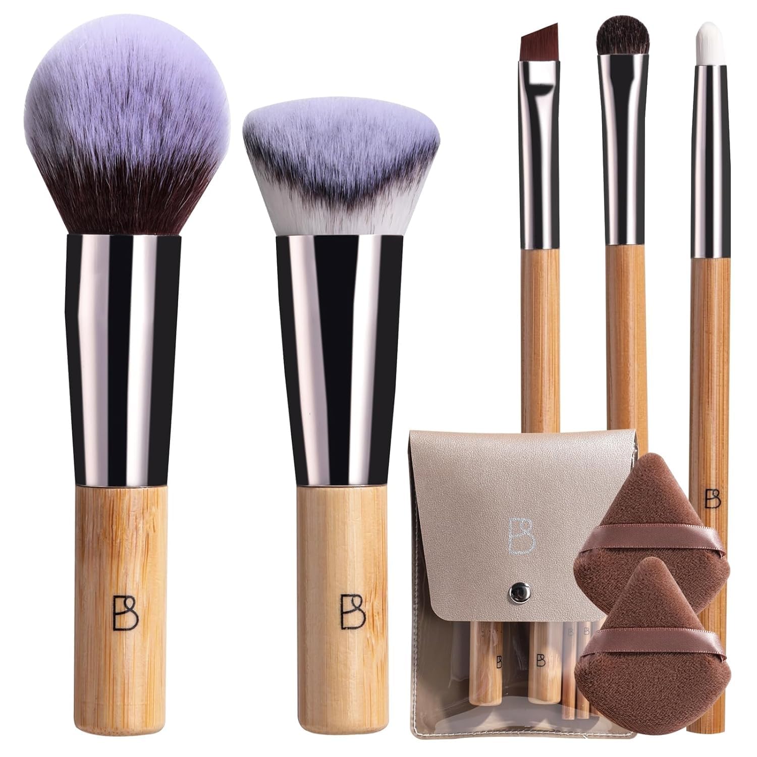 BS-MALL travel makeup brushes set with seven pieces for on-the-go looks