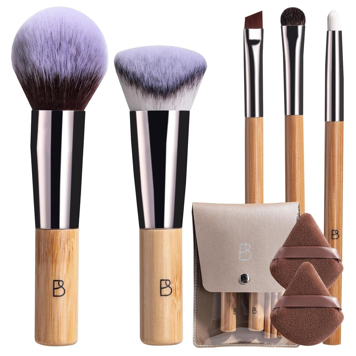 BS-MALL travel makeup brushes set with seven pieces for on-the-go looks
