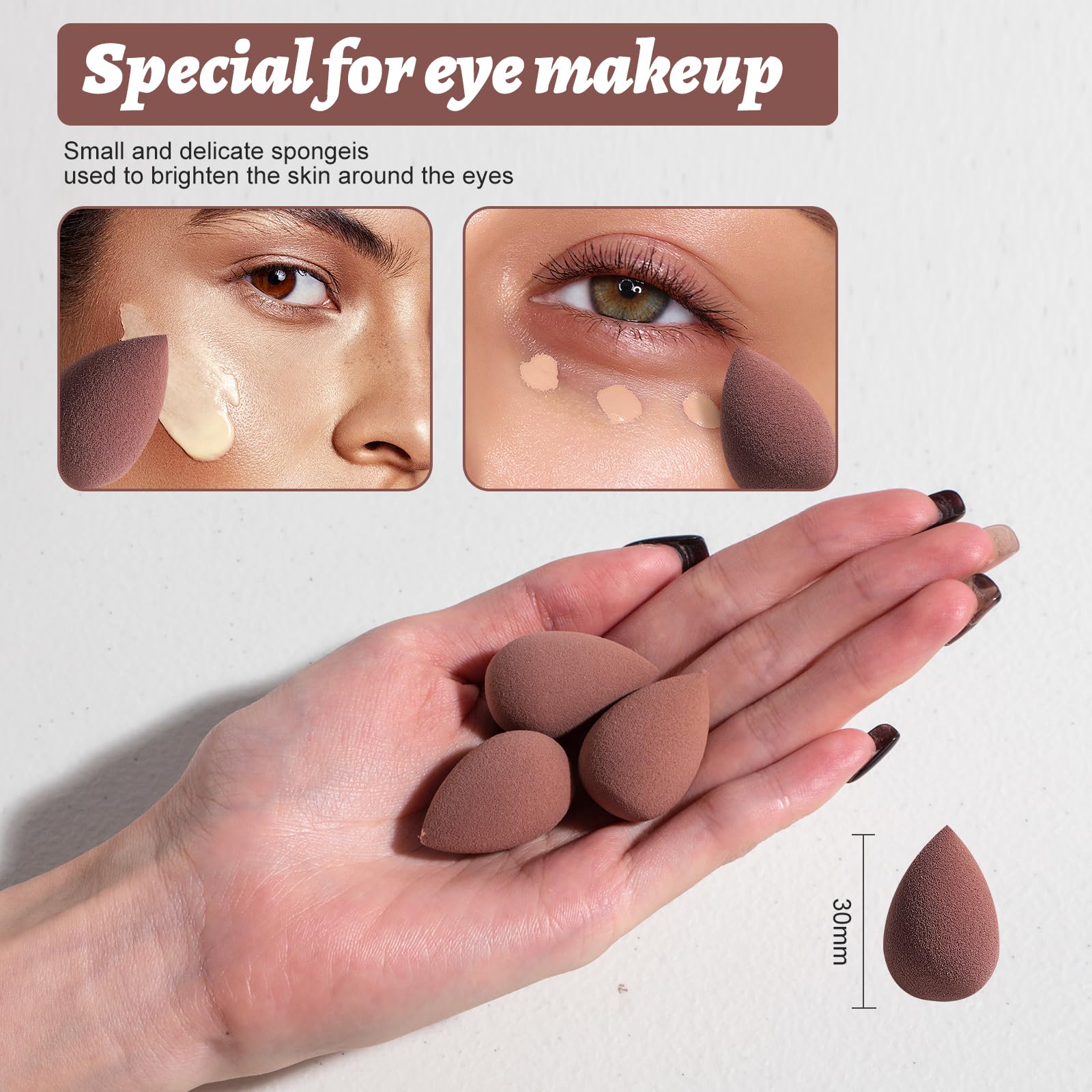 BS-MALL mini sponge in D-Coffee for precise eye and detail work.