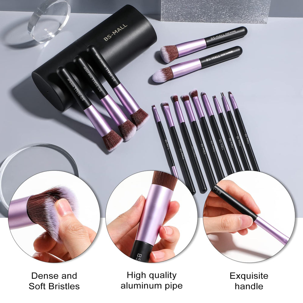 BS-MALL variety of brush shapes for precise eye makeup and blending.