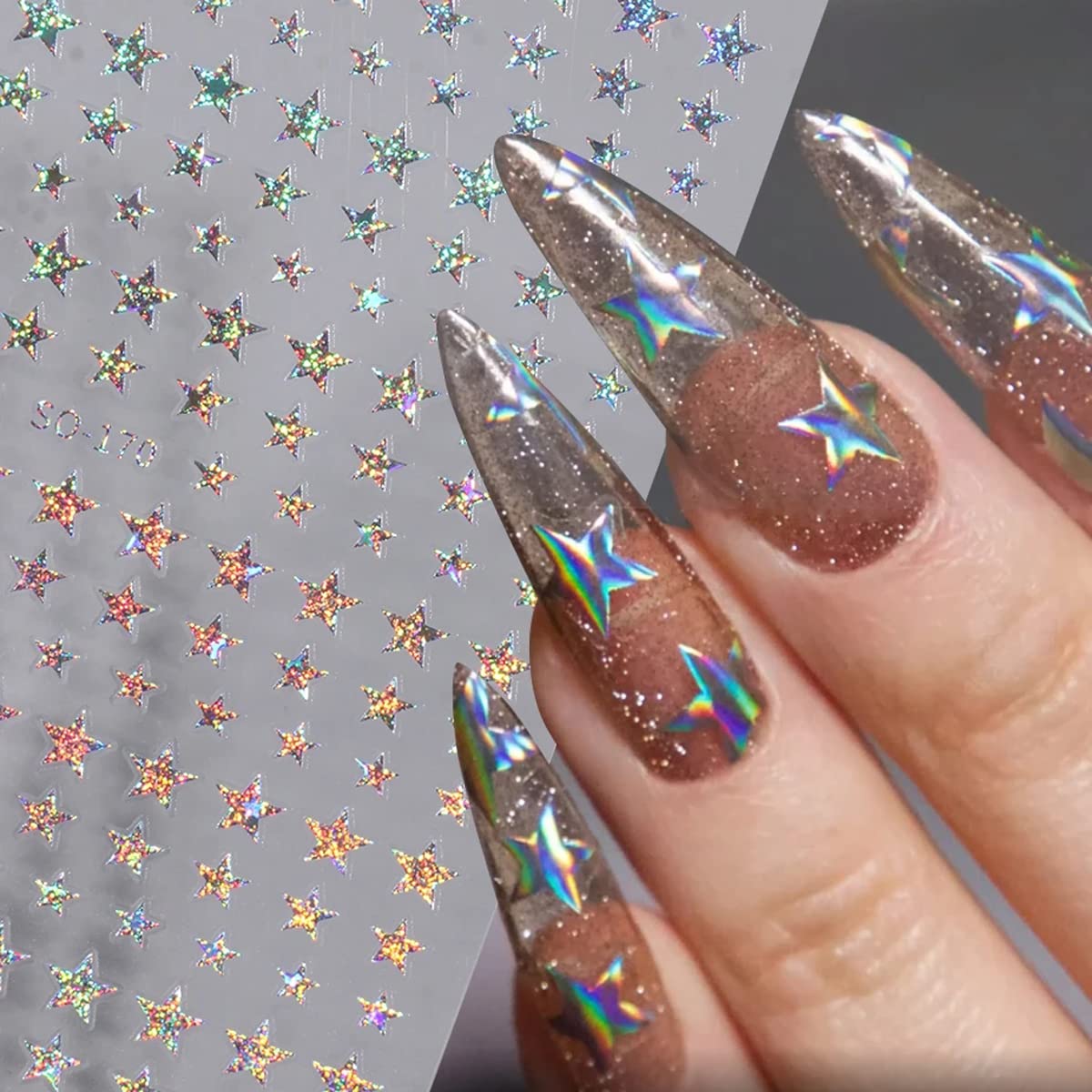 BSBTBZ star nail stickers black accents for edgy manicure