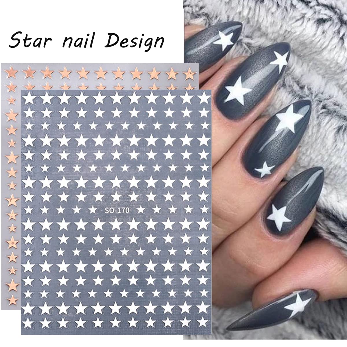 BSBTBZ star nail stickers rose gold warmth for glowing tips