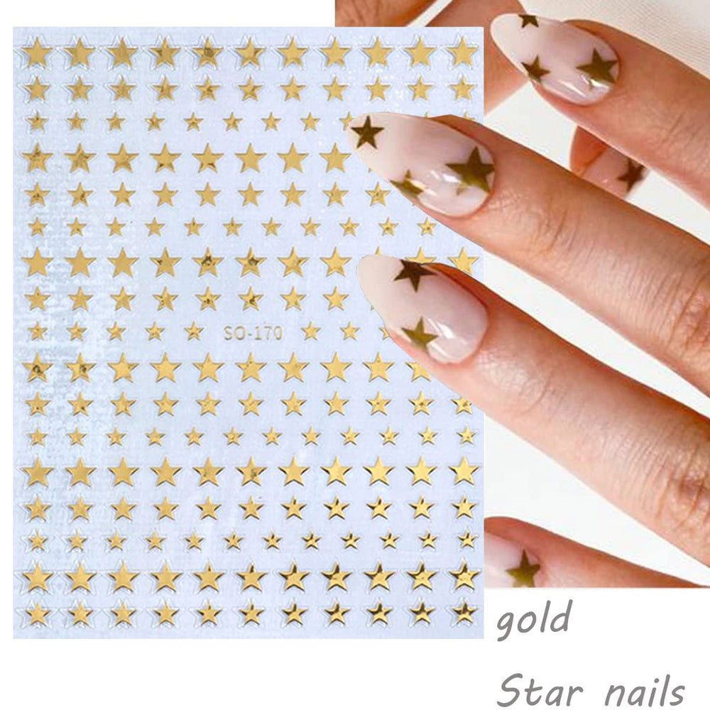 BSBTBZ star nail stickers white design for clean chic tips