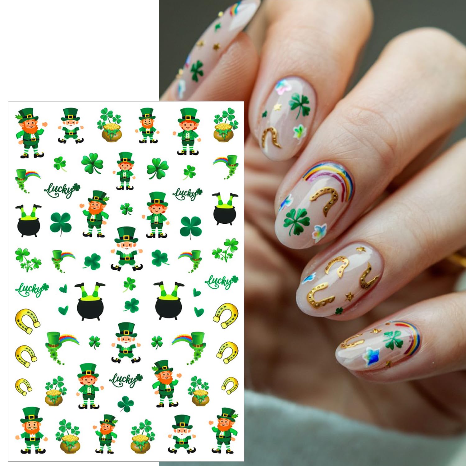 BSBTBZ Verdes tréboles para fiestas, perfecta para decorar uñas.