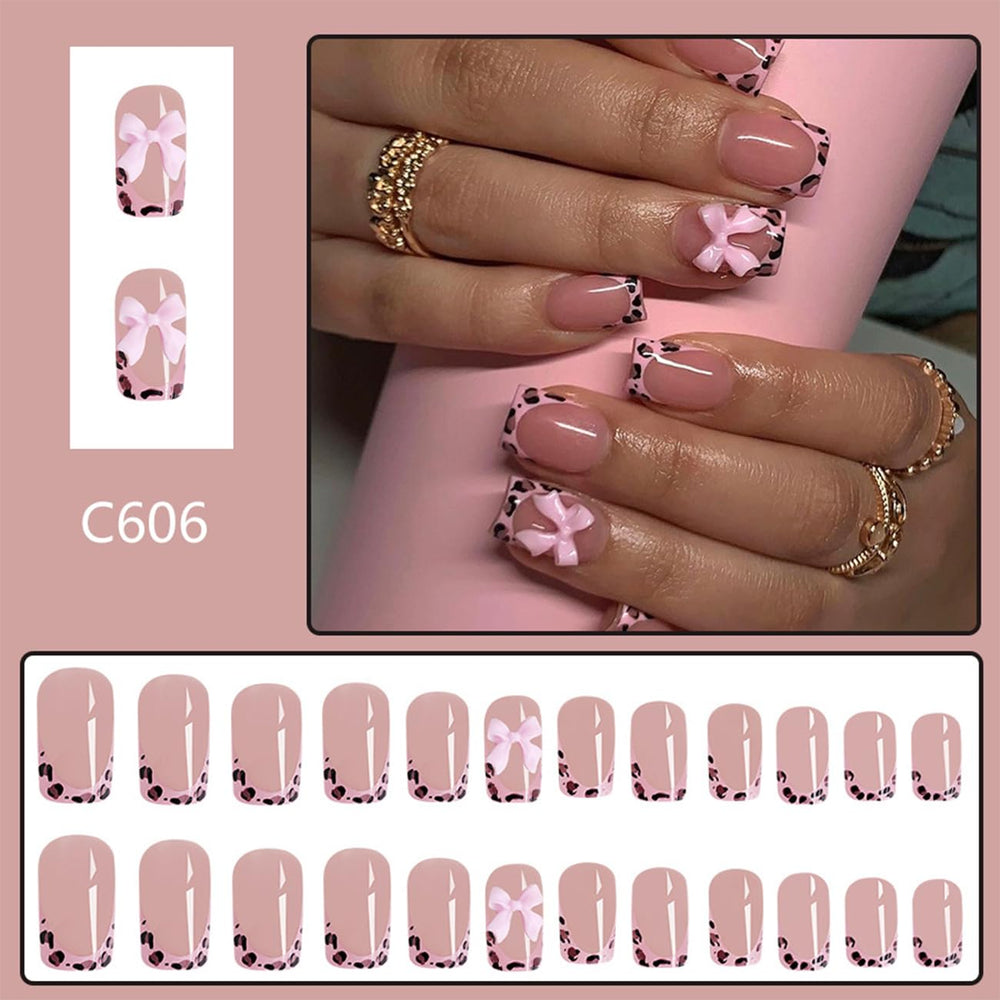 BSBTBZ uñas de 24 piezas para manualidades acabado rosa brillo
