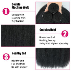 BSBU kinky straight bundles 20-inch set for dramatic length and fullness.