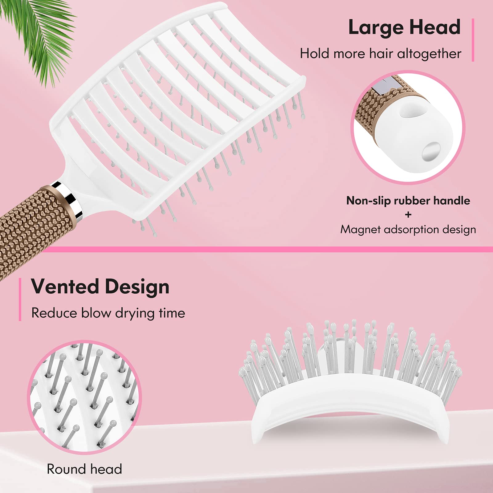Bsisme curved vented brush enabling faster blow drying with even heat distribution.