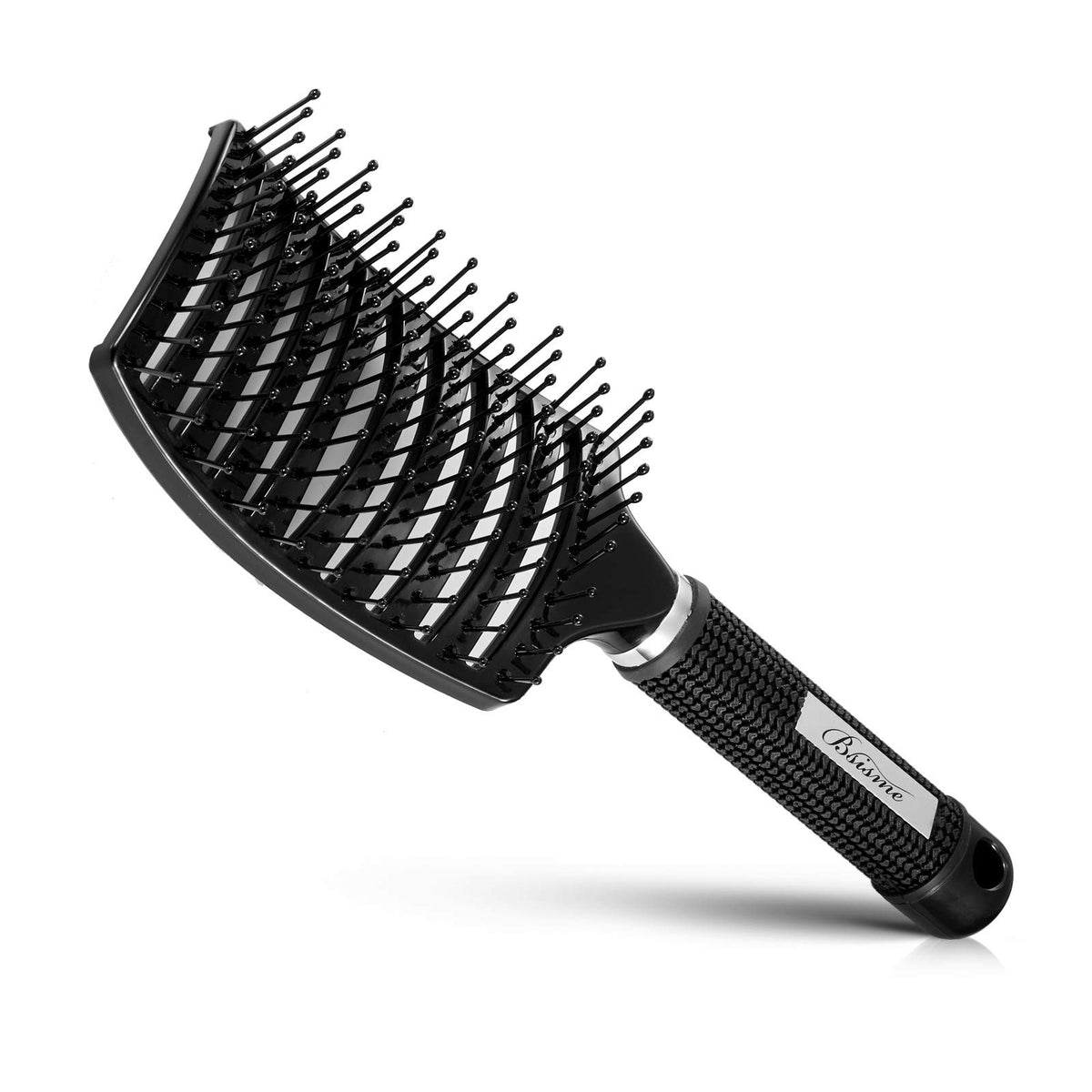 Bsisme curved vented brush highlights curved design for faster blow drying
