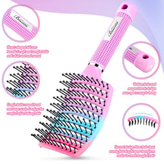 Bsisme nylon bristles detangler glides through wet hair without snagging.