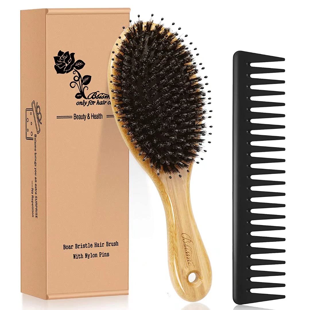 Bsisme hairbrush set with paddle detangler for smooth detangling on the go.