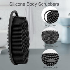 Bsofing cepillo cuerpo silicona, lado exfoliante con protuberancia para fricción suave.