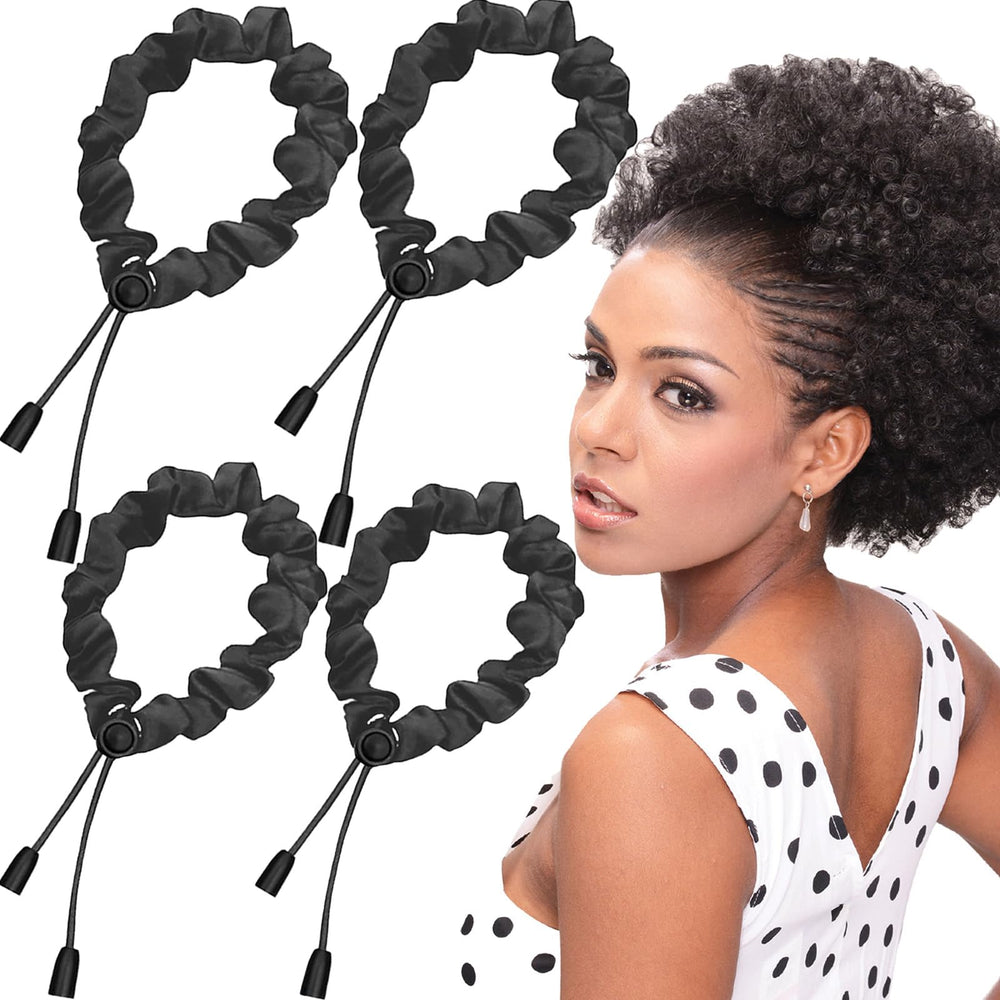 Gomas Bswox satinadas negro y marrón para peinados versátiles con ajuste cómodo.