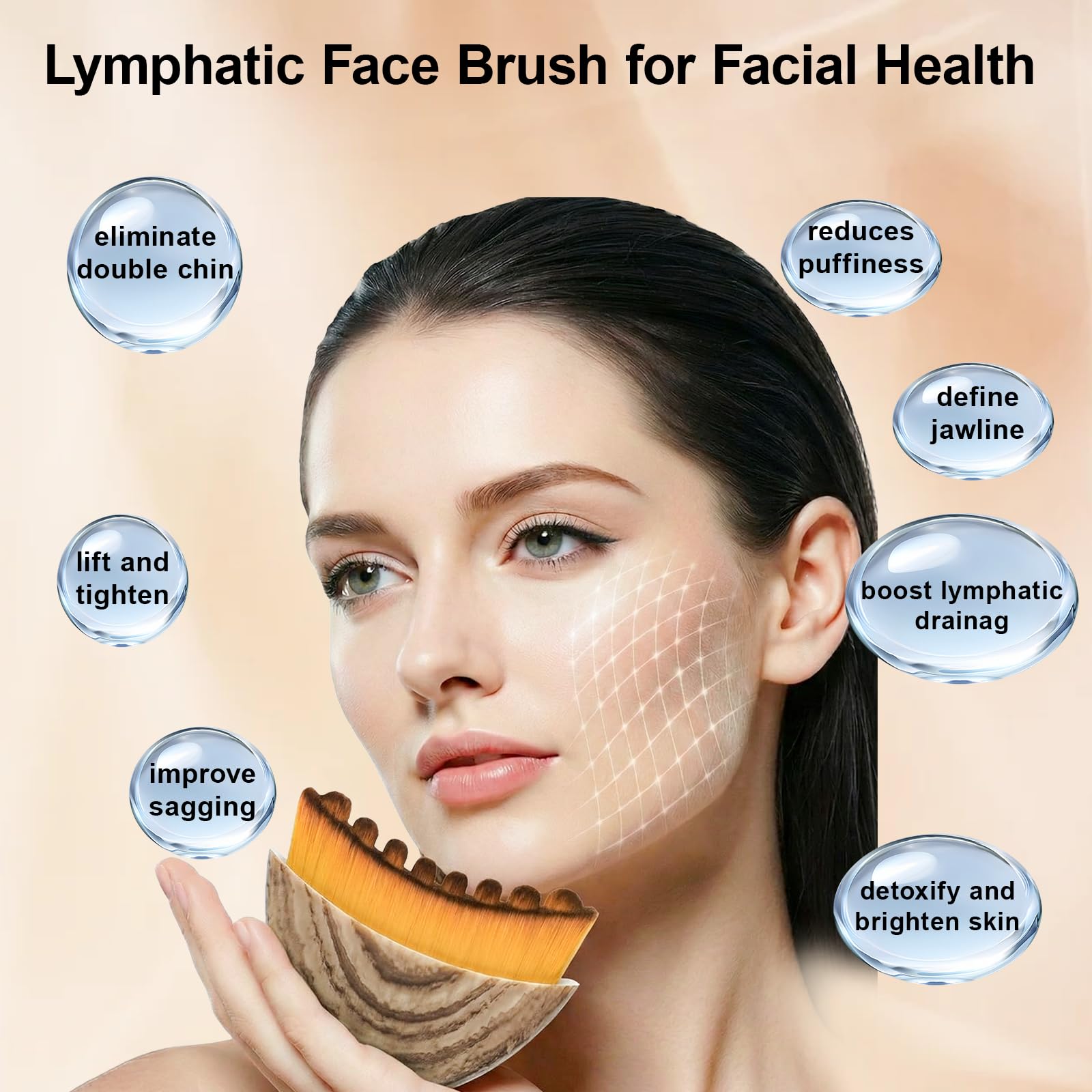 BSZATB lymphatic brush puffiness-relief highlights reduced morning swelling