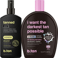 B.TAN Tanning Oil & UV Tan Bed Lotion Kit | Best Dark Sun Tanner Bundle
