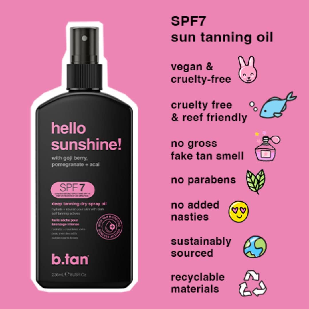 Bronceado al exterior con B.TAN para un acabado dorado durante el día.