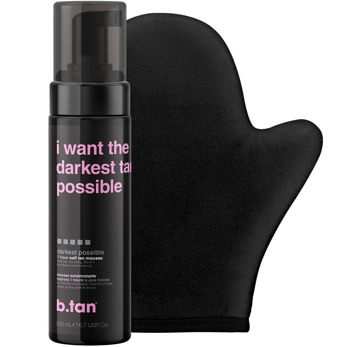 B.TAN bronceador Ultra Dark en botella para un bronceado uniforme.
