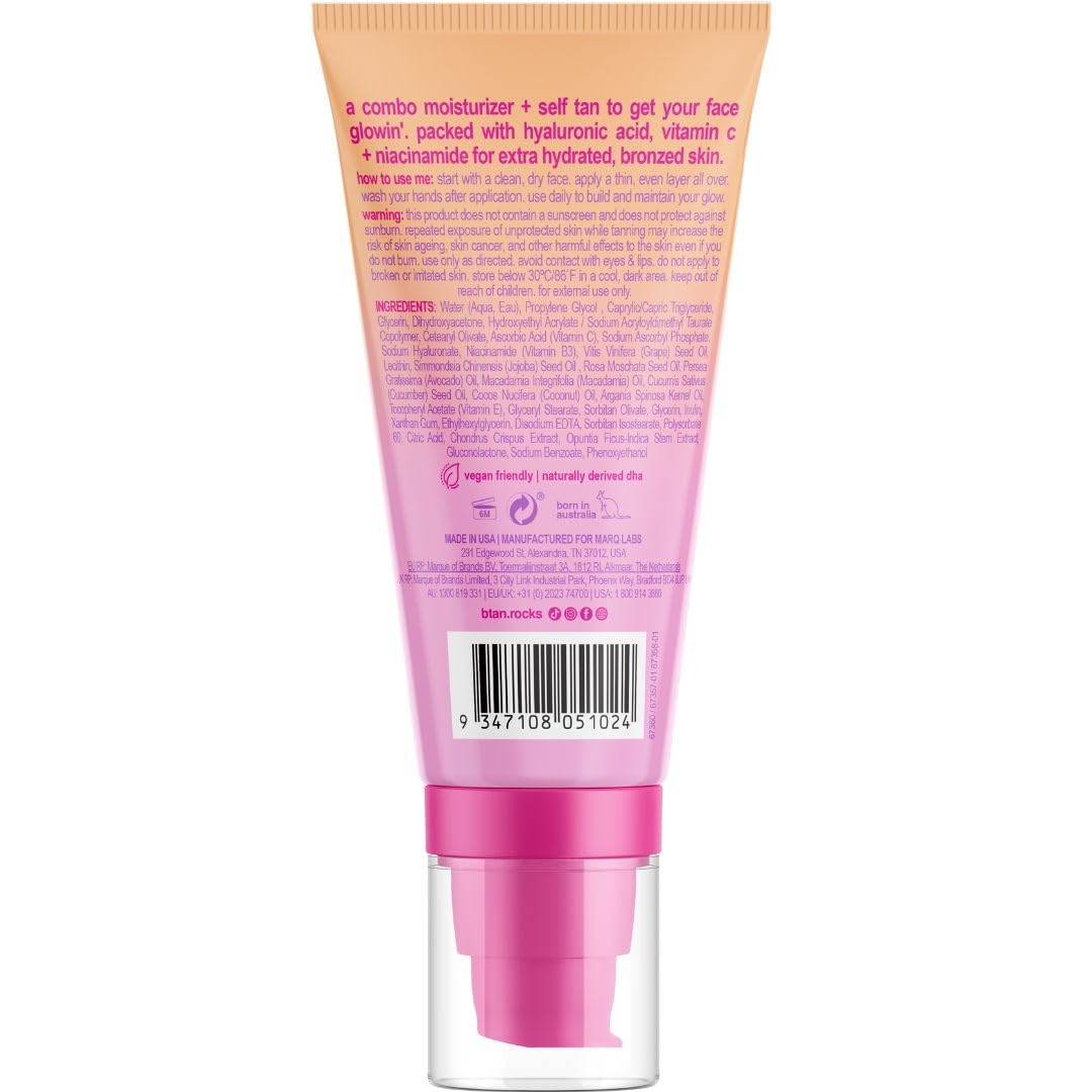 BTAN crema facial gradual textura cremosa que facilita hidratación y difuminado suave.