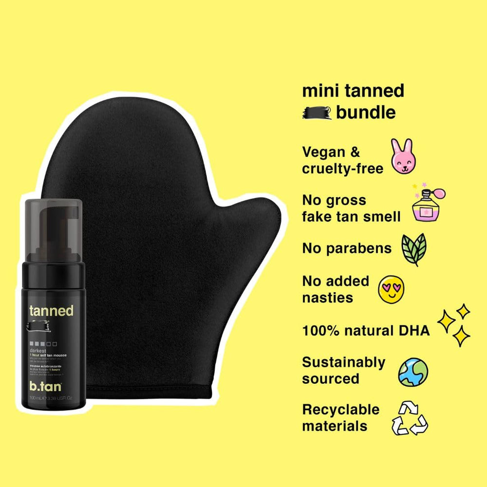 Mousse bronceadora oscura de B.TAN con desarrollo rápido de una hora