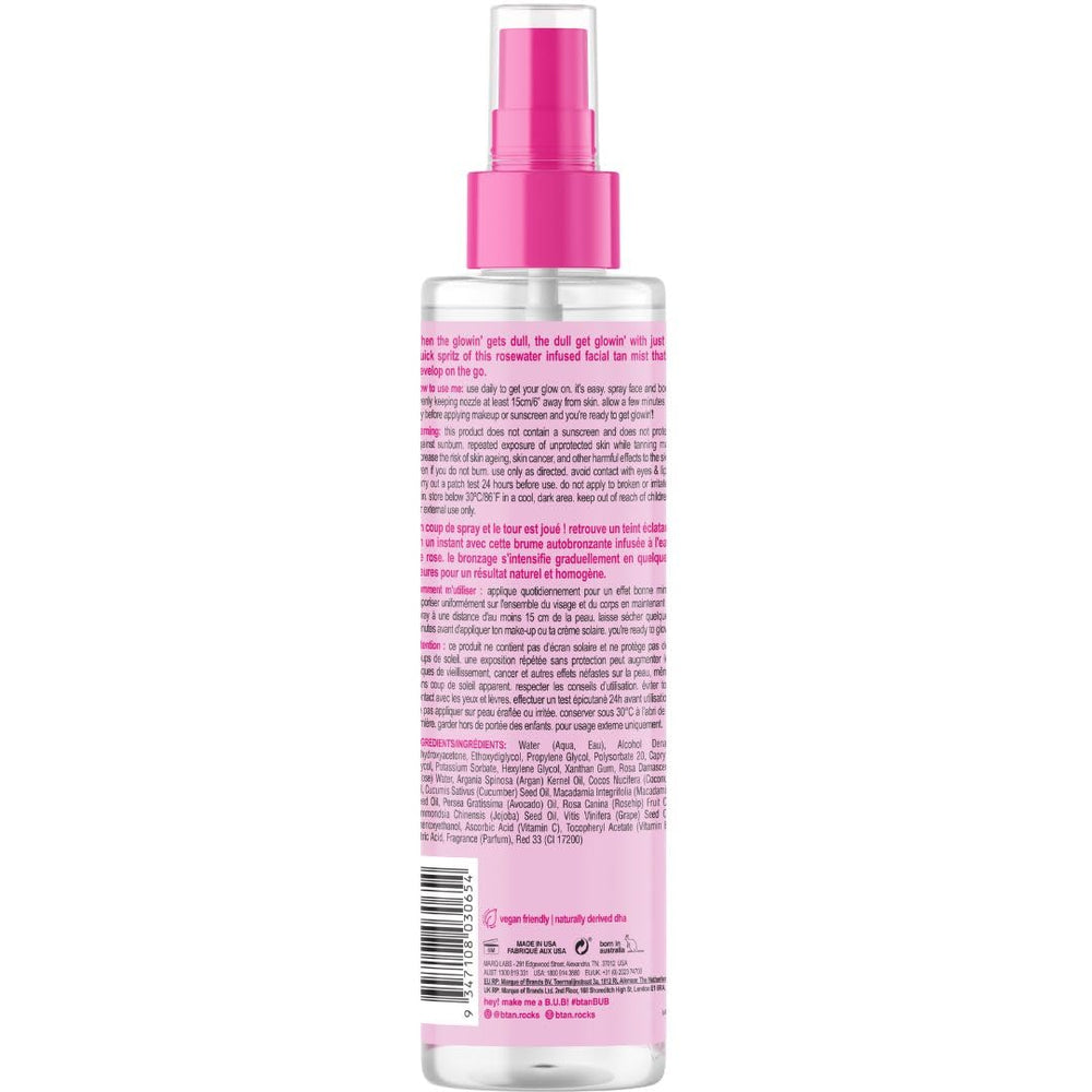 b.tan nebulizador autobronceador para rostro, aplicación uniforme.