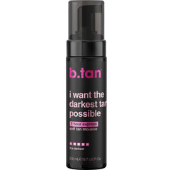 b.tan ultra-dark self tanner mousse: botella para aplicación uniforme y bronceado intenso