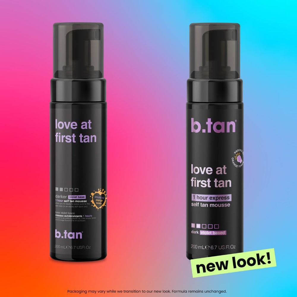 Corrección de color de B.TAN Violet Base Bronceador evita tonos anaranjados