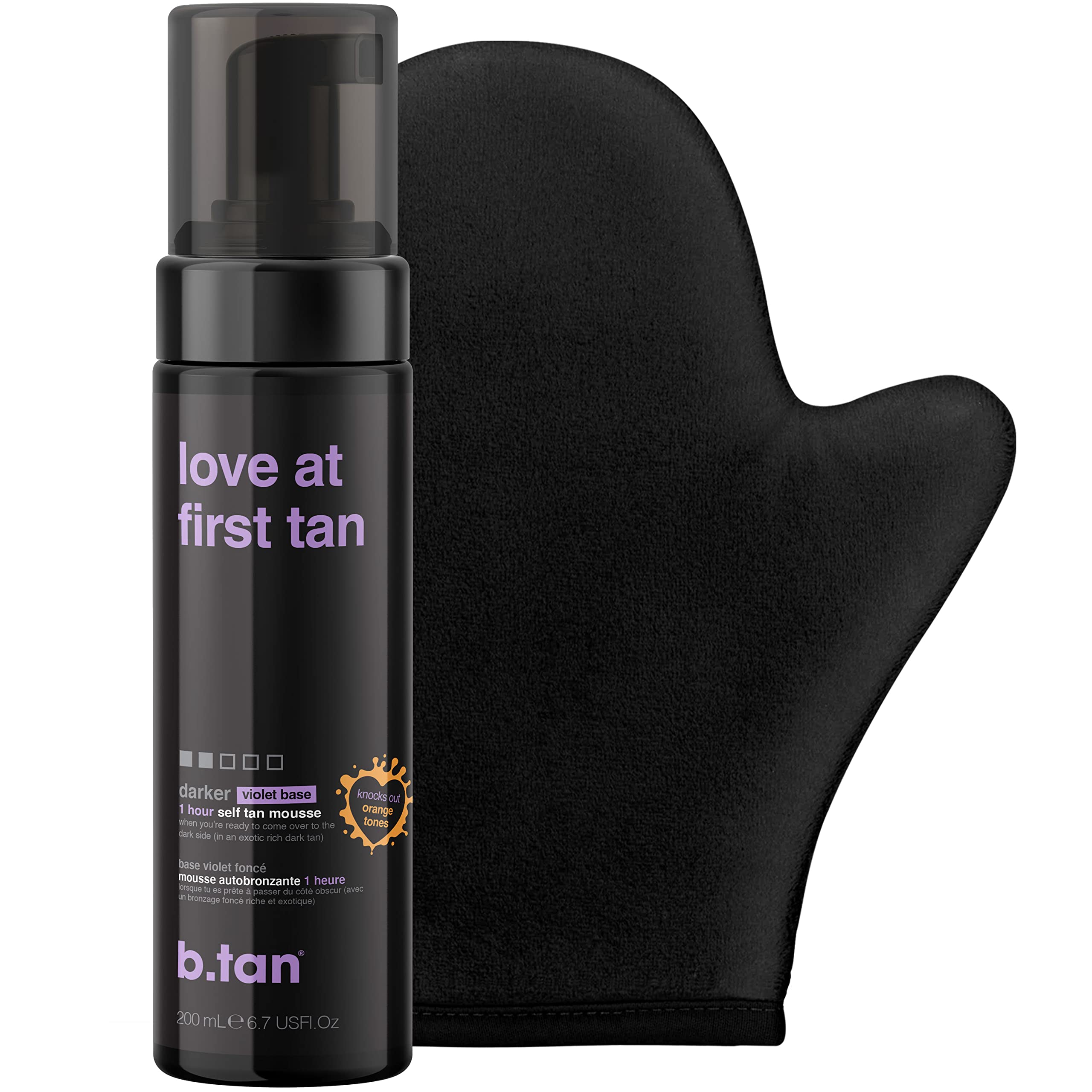 B.TAN Violet mousse-bronceador, textura suave para un bronceado uniforme