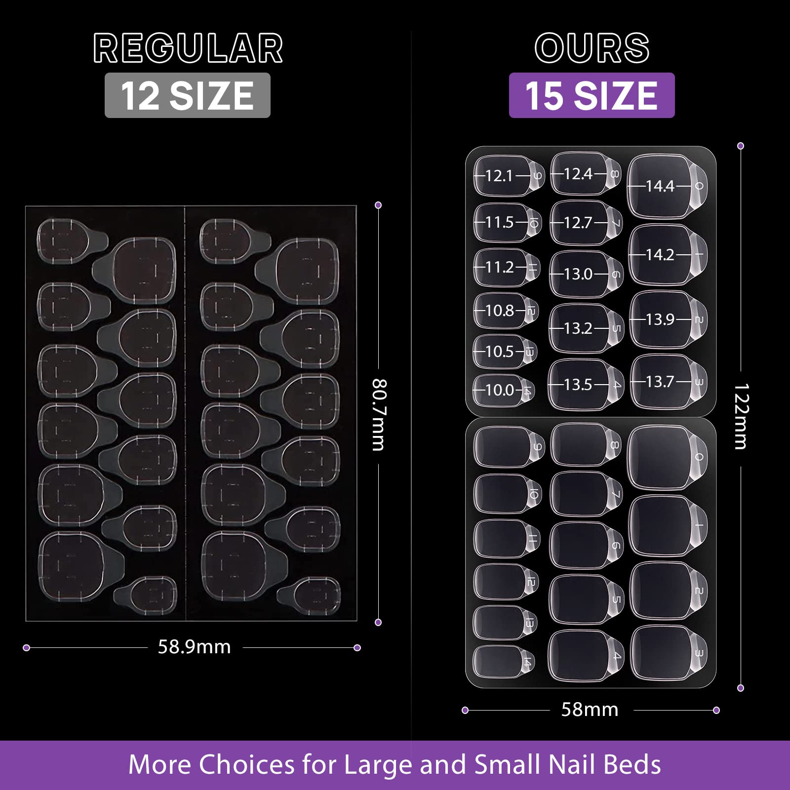 BTArtbox diez hojas de pegatinas para uñas, variedad de tallas