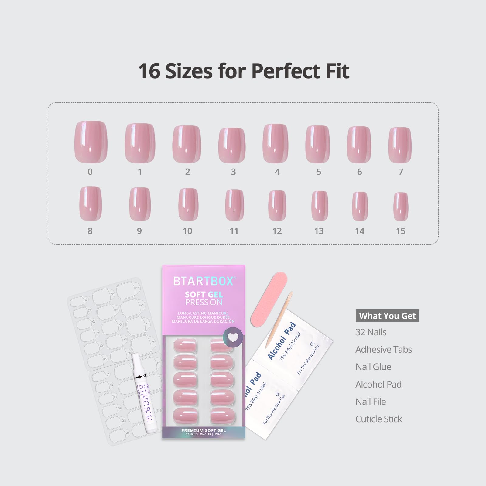 BTArtbox Caja de almacenamiento para organizar uñas adheribles.