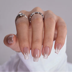 BTArtbox cat eye French tip nails close-up showing chic design