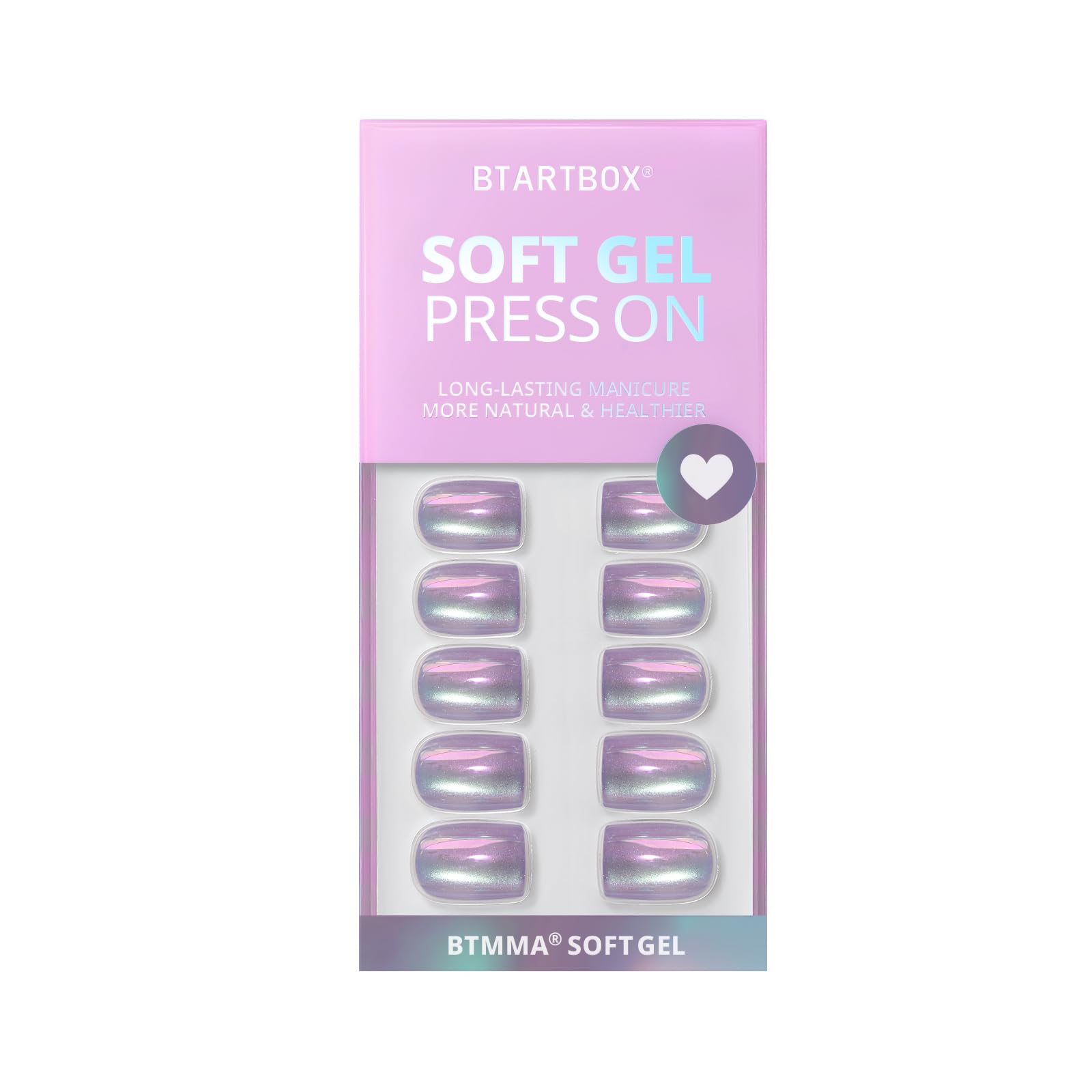 BTArtbox chrome cat eye nails with glossy finish for style