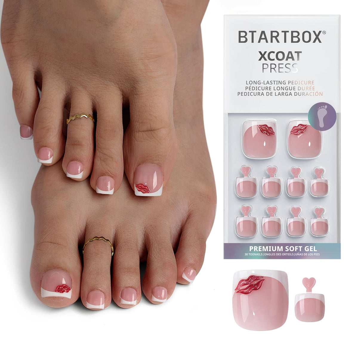 BTArtbox date-night nails with red lips design for a bold manicure