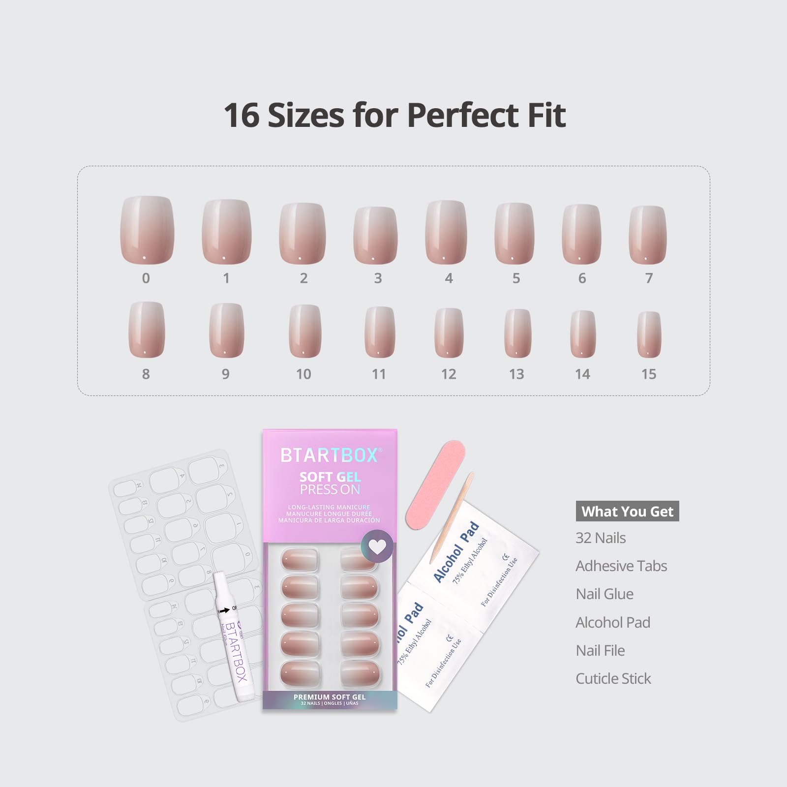 BTArtbox lima de doble cara para preparar uñas postizas.