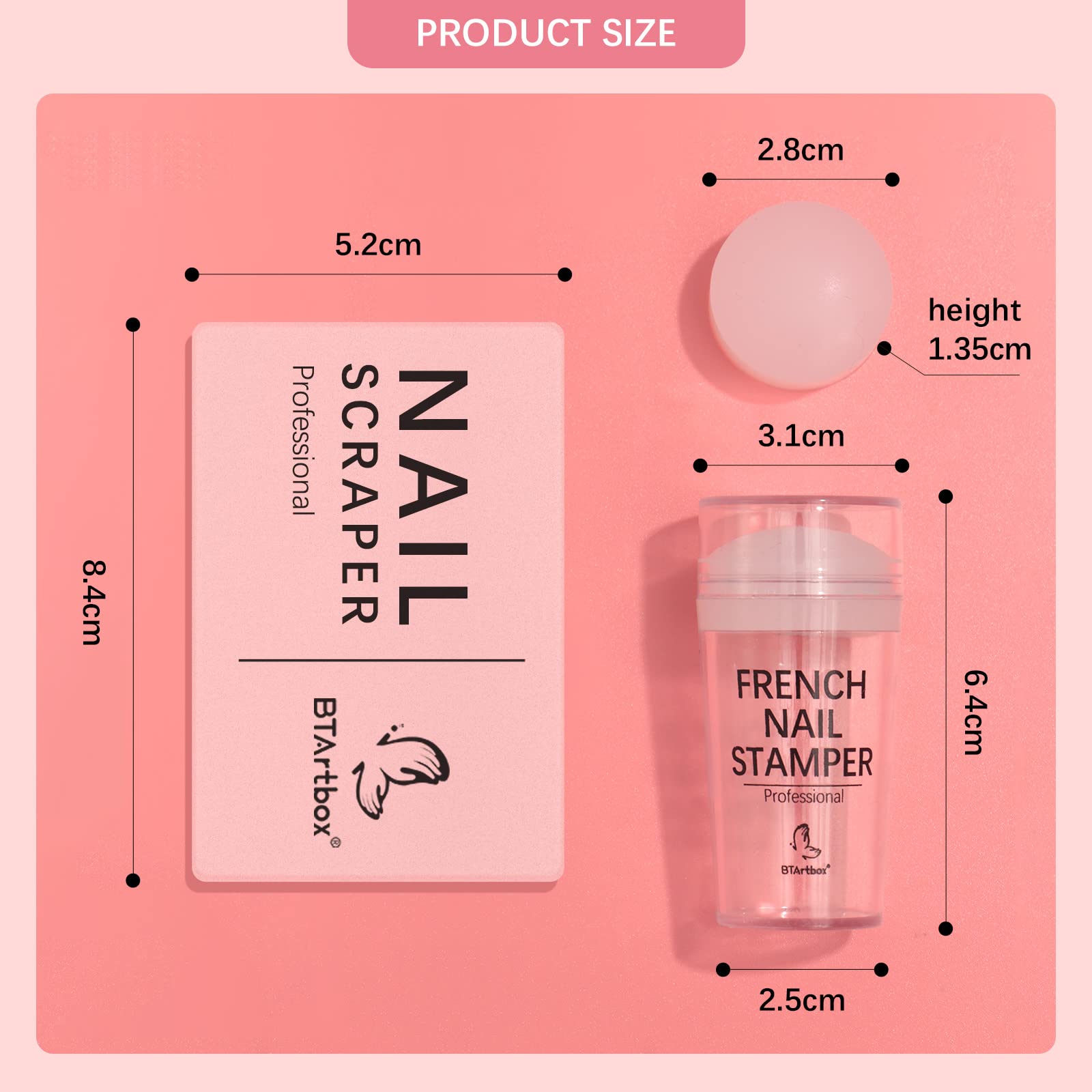 BTArtbox long-nail friendly stamper suitable for extended tips