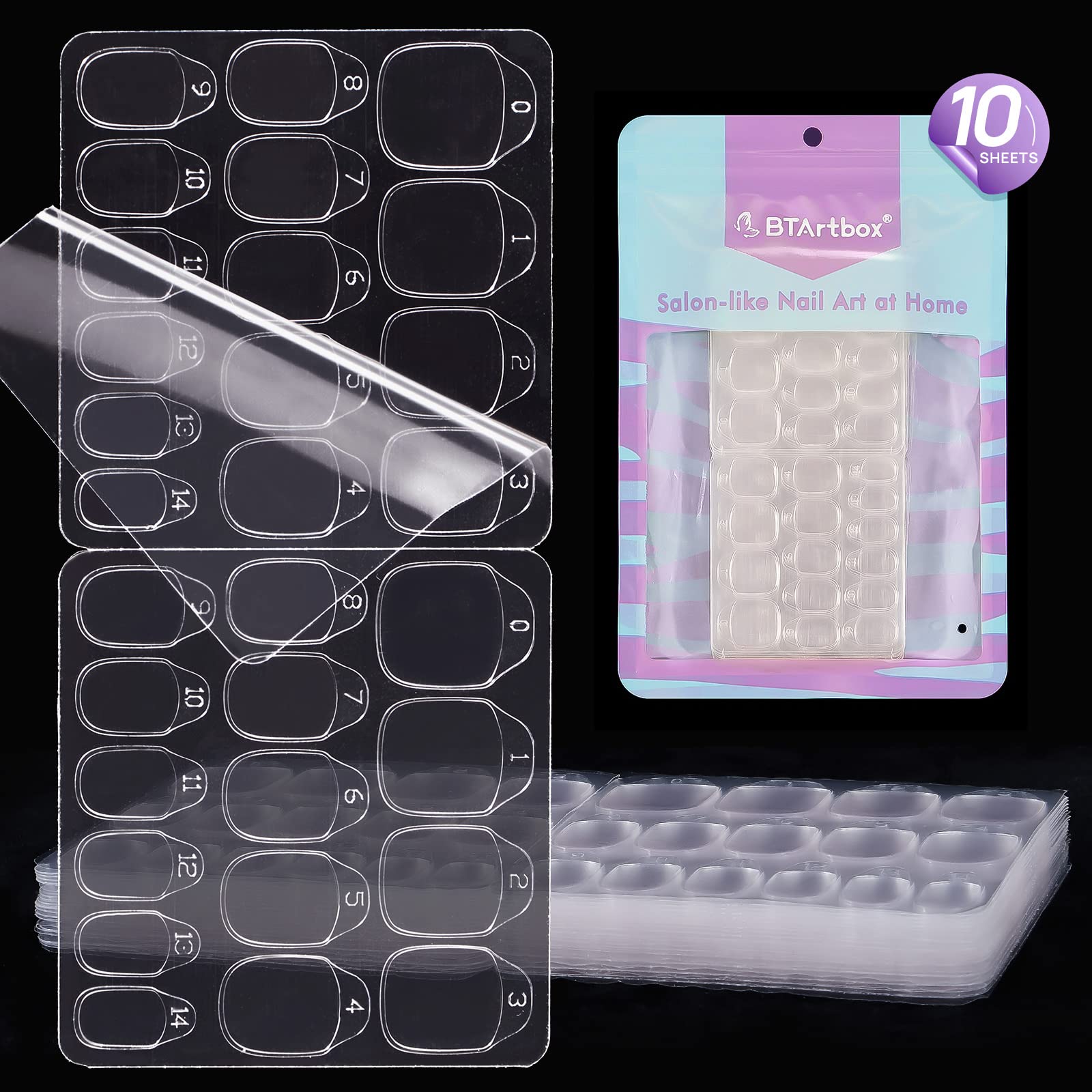 BTArtbox pegatinas de uñas ultra finas e impermeables para manicura duradera