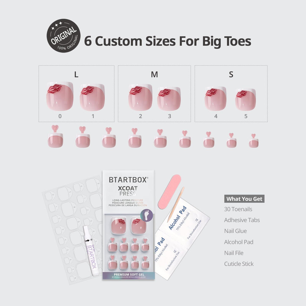BTArtbox square toenails providing a chic salon look on the toes